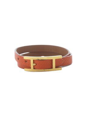 Hermes Behapi Double Tour XS Bracelet Orange Gold